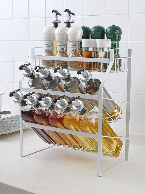 廚房收納革命 落地調(diào)料置物架，打造高效整潔的烹飪空間